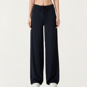 Anna-Kaci Active Women’s High Waist Wide Leg Lounge Pants with Soft Stretch Fabric Adjustable Drawstring Waistband - 1 of 4
