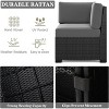 LayinSun 7 Pieces Outdoor Patio Furniture Set with 44" Fire Pit Table Rattan Sectional Sofa Conversation Sets - 3 of 4