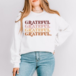 Simply Sage Market Grateful Stacked Sweatshirt - 1 of 4