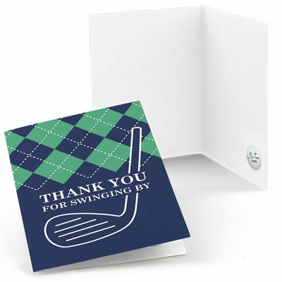 Big Dot of Happiness Par-Tee Time - Golf - Birthday or Retirement Party Thank You Cards (8 count)