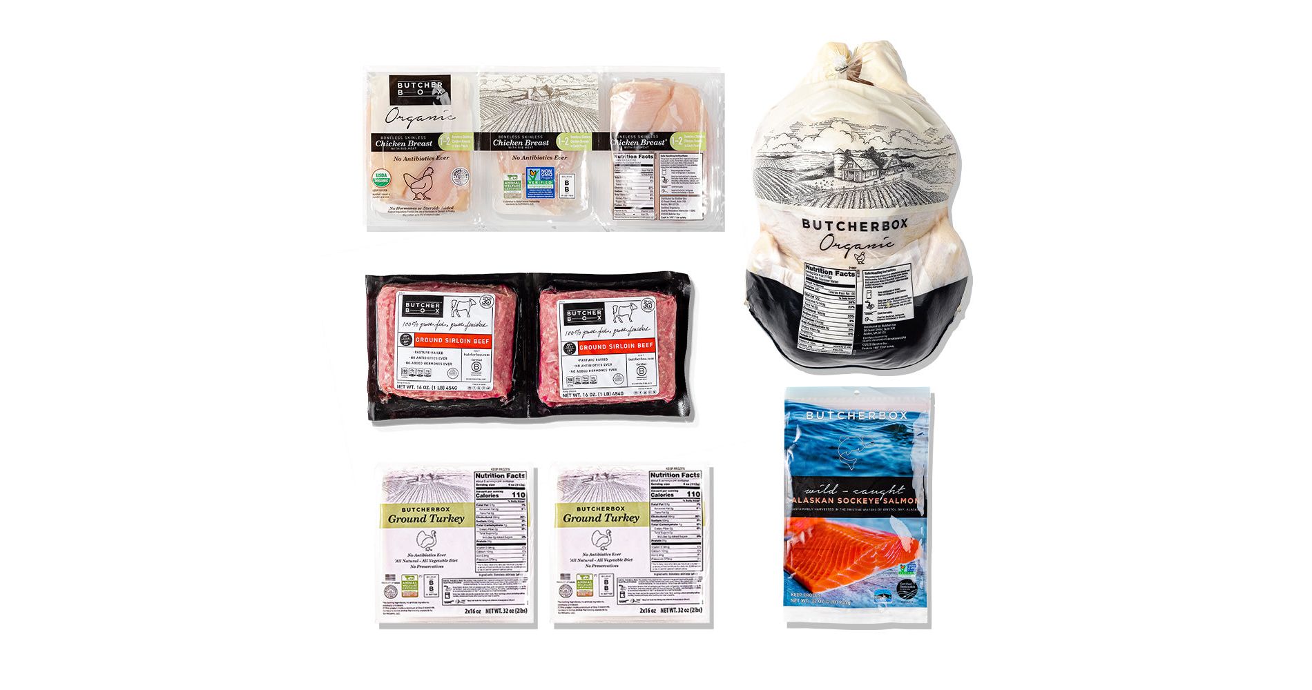 ButcherBox - Meal Prep Salmon, Turkey, Chicken, Beef Variety Box - Frozen - 12.5 lbs