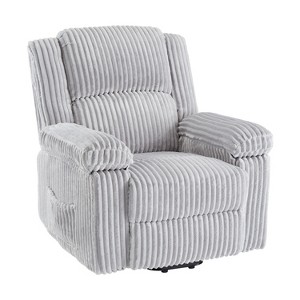 Corduroy Recliner Chair, Manual Adjustable Recliner Sofa with Handle, Pillow Top Arms, Thick Padding, Side Pocket, 400Lbs Capacity - 1 of 4