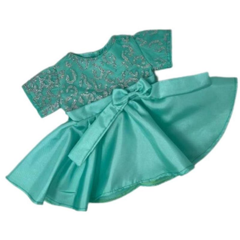Doll Clothes Superstore Mint Party Dress Fits 15-16 Inch Baby And Cabbage Patch Kid Dolls, 1 of 5