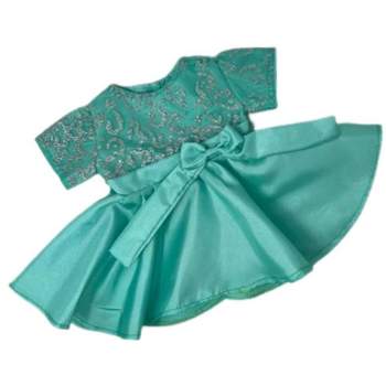 Doll Clothes Superstore Mint Party Dress Fits 15-16 Inch Baby And Cabbage Patch Kid Dolls