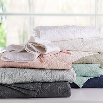 Cream Cotton King Quilt Set with Pillow Covers