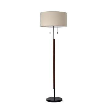 Cut Off Base Floor Lamp Black/Brown Metal/Wood - Threshold™