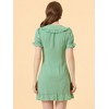 INSPIRE CHIC Women's Plaid Gingham Puff Sleeve Ruffle Peter Pan Collar Vintage Dress - 4 of 4