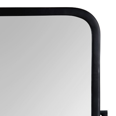Elijah 38x24 Black Iron Pivot Wall Mirror