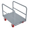 Steel Panel Truck, 2000 LBS Capacity Lumber Cart Drywall Dolly Cart, 36 x 24 Inch Flatbed Cart Dolly with 6" Swivel Brake Wheels, Platform Truck - 2 of 4