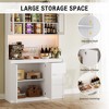 71" Tall Kitchen Pantry Cabinet, Kitchen Storage Hutch with Glass Door, Handless Design and Adjustable Shelves, Microwave Stand for Dining Room - 3 of 4