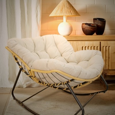 Patio Egg Rocking Chair,Chaise Rocking Chair,Rattan Wicker Lounge Chair,Outdoor Rocking Chair -Maison Boucle