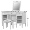 FONTOI 2-in-1 Vanity Desk with Flip-Top Mirror, Dressing Table Set with Drawer&Cabinet, Multi-Functional Desk for Bedroom, White, 20.1"*29.8"*46.5" - 3 of 4