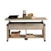 HTUTWOO Lift-top Coffee Table, Industrial Living Room Table With Hidden Compartment And Storage Shelf For Living Room Reception Room, Brown Finish - 2 of 4
