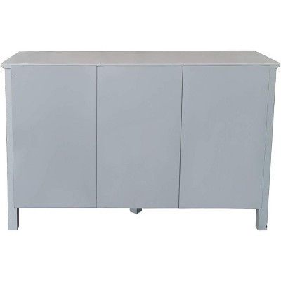 White Modern Farmhouse Console Table with Glass Door and Storage