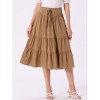 INSPIRE CHIC Women's Smocked Lace-Up Tiered Pleated Midi Renaissance Skirt - 4 of 4