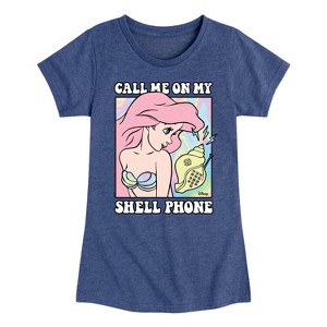 Girls' - Disney - Call Me On My Shell Phone Fitted Short Sleeve Graphic T-Shirt - 1 of 4