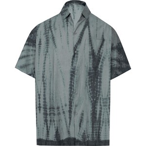 LA LEELA Men's Hawaiian Shirt Tropical Floral Beach Shirts Casual Short Sleeve Button Down Untuckit Shirts for Men - 1 of 4