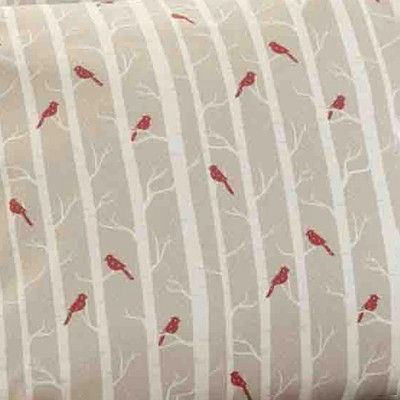 Taupe and Red Cotton Polyester Flannel Full Sheet Set