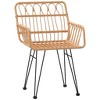vidaXL Garden Chair Set of 2 Brown Steel, Polyethylene Rattan Medium - 3 of 4