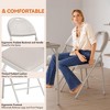 2/4/6 Pack Folding Chairs, Linen Padded Foldable Chair Set, Heavy Duty Metal Folding Chair with Soft Cushion and Back - 4 of 4