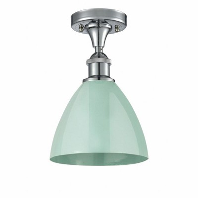 Plymouth Dome - 1 Light Semi-Flush Mount In Industrial Style-11.25 Inches Tall and 7.5 Inches Wide