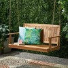 Wooden Porch Swing, Outdoor Patio Accent Furniture, Outdoor Bench Swing Chair With Hanging Chains - 2 of 4