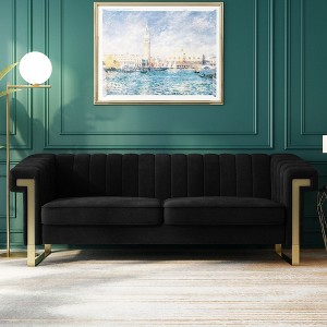 CAVINAS Couches for Living Room 83" Sofa Upholstered 3-Seat Couch Soft Sponges Comfy Sofa with Gold Accents - 1 of 4