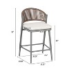 Christopher Knight Home Dallas Outdoor 26" Metal  and Rattan Counter Stools with Scallop-shaped Backrest (Set of 2) - 3 of 4