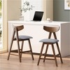 SKRAN Set of 2 Dining Chairs , Upholstered Mid-Century Modern Design with Rubberwood Legs for Dining Room, Dark Grey - 2 of 4