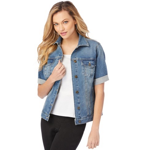 Destroyed denim hot sale jacket womens