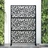 Dovelina Metal Outdoor Privacy Screen Freestanding Garden Privacy Screen - 72"x47", Black, Spring - 2 of 4