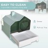 Hooded Cat Litter Box with Drawer and Lid for Indoor Cats Enclosed Litter Pan with Mat Scoop Handle and Odor Control Design - LAOTIES - 4 of 4