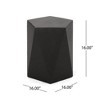 CAVINAS Modern Lightweight Concrete Pentagon Outdoor Side Table, Gem-Cut Geometric Design Patio End Table, Geometric Outdoor End Table for Patio - 4 of 4