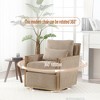 26.7" Corduroy Swivel Barrel Chair with Pillows and Metal Base - 4 of 4