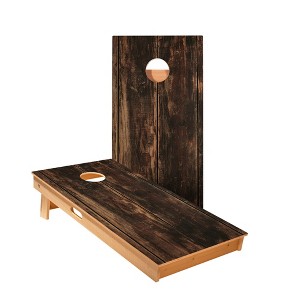Skip's Garage | Dark Wood Panel Cornhole Boards - ACA Star Series - 1 of 3