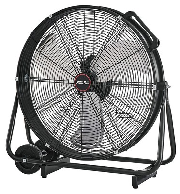 XtremepowerUS 24" Standing Fan High-Flow 6990 CFM Floor Fan Rolling Drum Shop Fan, Black