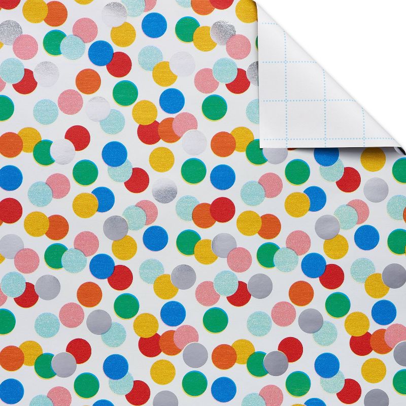 Adult Birthday Dots Gift Wrap Roll White - Spritz&#8482;, 4 of 5