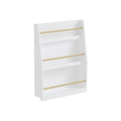 GlasFlength Decorative Bookshelf Creative and Unique Styling, Multifunctional Storage with Open Display Bookshelves, White,22.83”*7.08”*31.88"