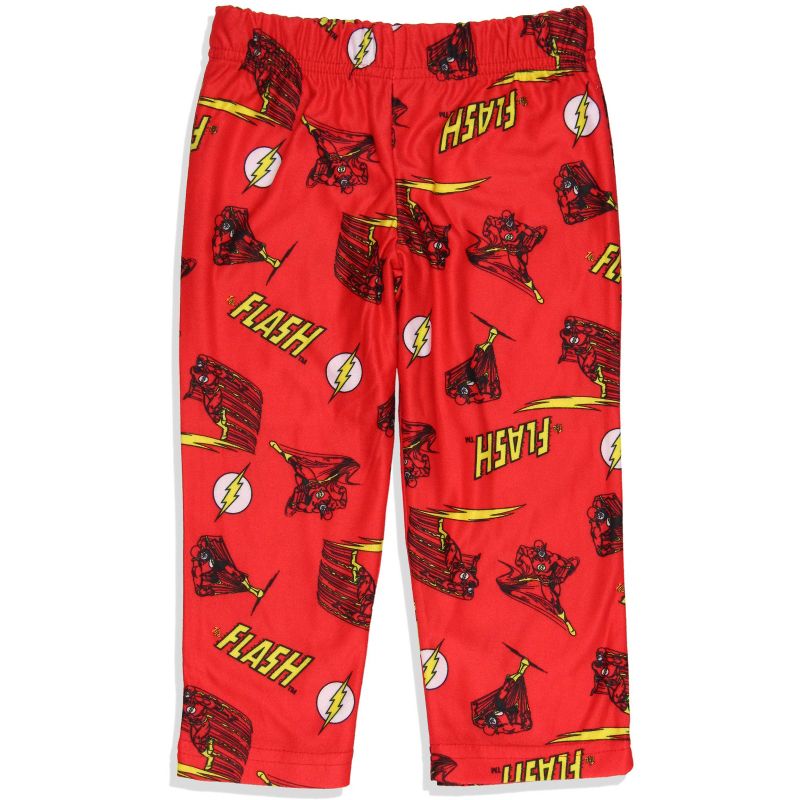DC Comics Toddler Boys' Classic The Flash Logo Raglan Sleep Pajama Set Red, 3 of 5