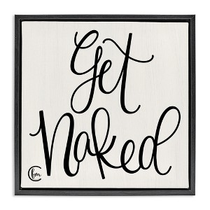Stupell Industries Get Naked Curly Script, 18" x 18" - 1 of 4