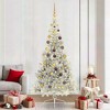 vidaXL Artificial Pre-lit Christmas Tree Silver 82.7" PET - 2 of 4