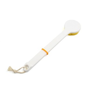 Unique Bargains Nylon Bristle Plastic Long Straight Handle Body Brush Bath Shower Scrubber - 1 of 4
