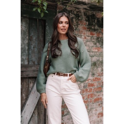 Petal And Pup Lakelyn Textured Knit Sweater - Khaki M/l : Target