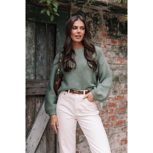 Petal And Pup Lakelyn Textured Knit Sweater - Khaki M/l : Target