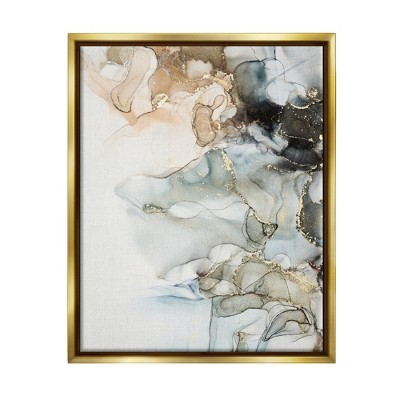 Stupell Industries Soft Ripples Abstraction Framed Floater Canvas Wall Art