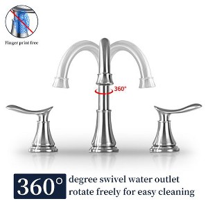 Widespread Two Handle Bathroom Sink Faucet Hole Swivel Spout Pop Up Drain cUPC Hoses - 1 of 3