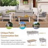 4/6 Piece Patio Sofa Sets With Coffee Table, 2 Chairs, Loveseat, 4 Cushions And Pillows, Woven Rope Conversation Set For Porch Backyard - 3 of 4