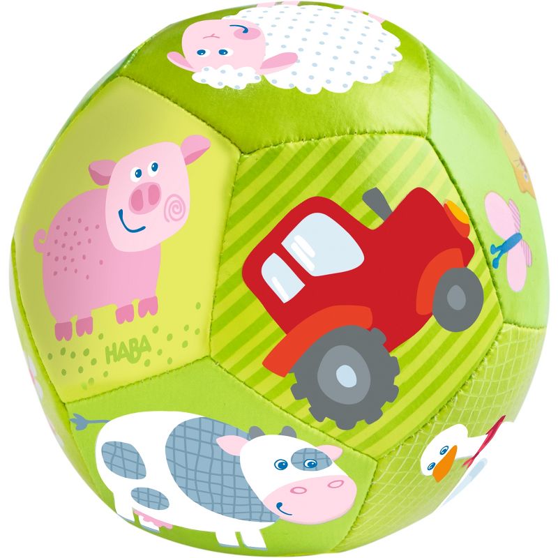 HABA Baby Ball on The Farm 4.5" for Babies 6 Months and Up, 1 of 4