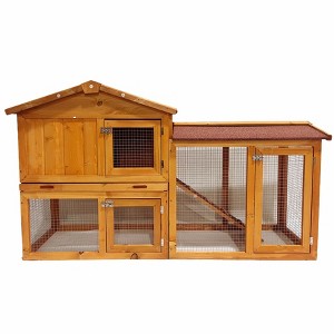 TiramisuBest Furniture Style Dog Crate Side Table on Wheels with Double Doors and Lift Top.Grey,38.58inw x 25.5ind x 27.36inh. with Grey for - 1 of 4