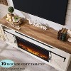 SinCiDo Fireplace TV Stand for 75" TV  w/ Fireplace & Sliding Barn Door, w/ Remote Control, 3D Flame, Fire Place TV Stands for Living Room - 2 of 4